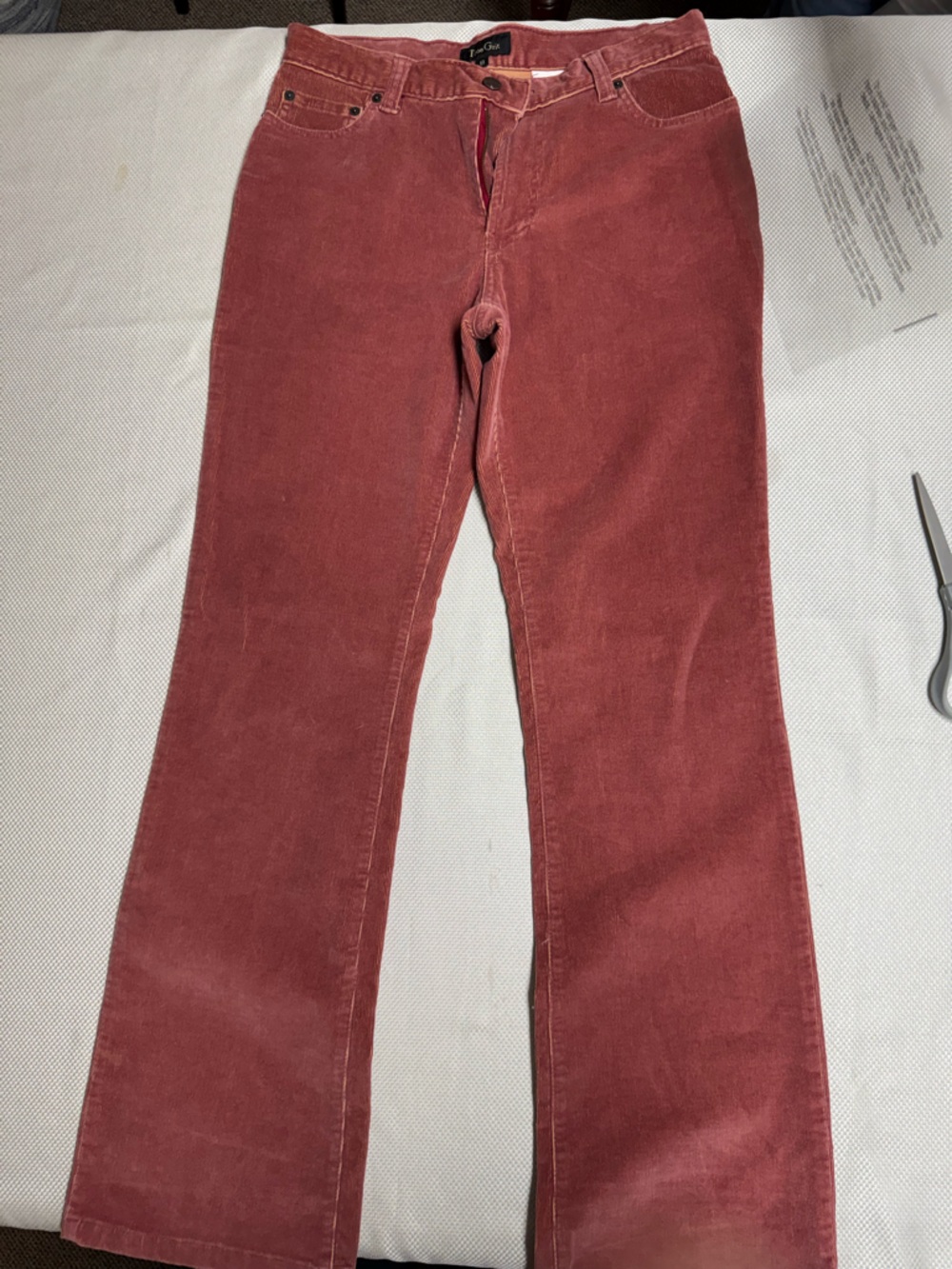 True Grit Skinny Corduroy Jeans in Rusty Red
